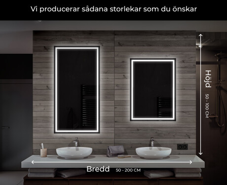 Badrumsspegel med LED-belysning Spegel L49 #7
