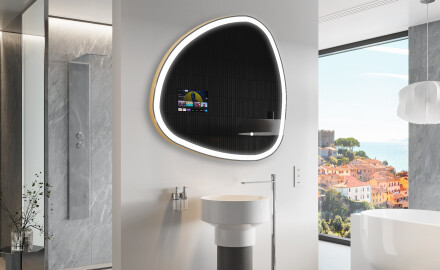 Oregelbunden spegel med belysning LED SMART J222 Google