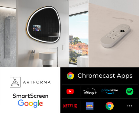 Oregelbunden spegel med belysning LED SMART J223 Google #2