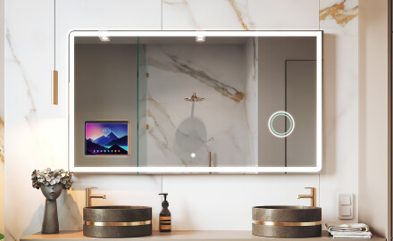 Rundad Modern LED Spegel med iPad Displine L146 Ram