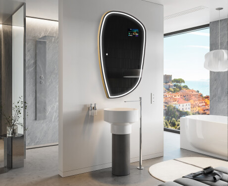 Oregelbunden spegel med belysning LED SMART I223 Google #9